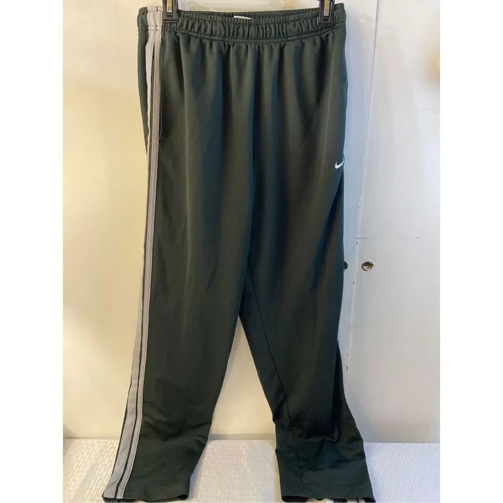 Nike swoosh joggers activewear sweatpants mens medium dark‎ green rn #56323